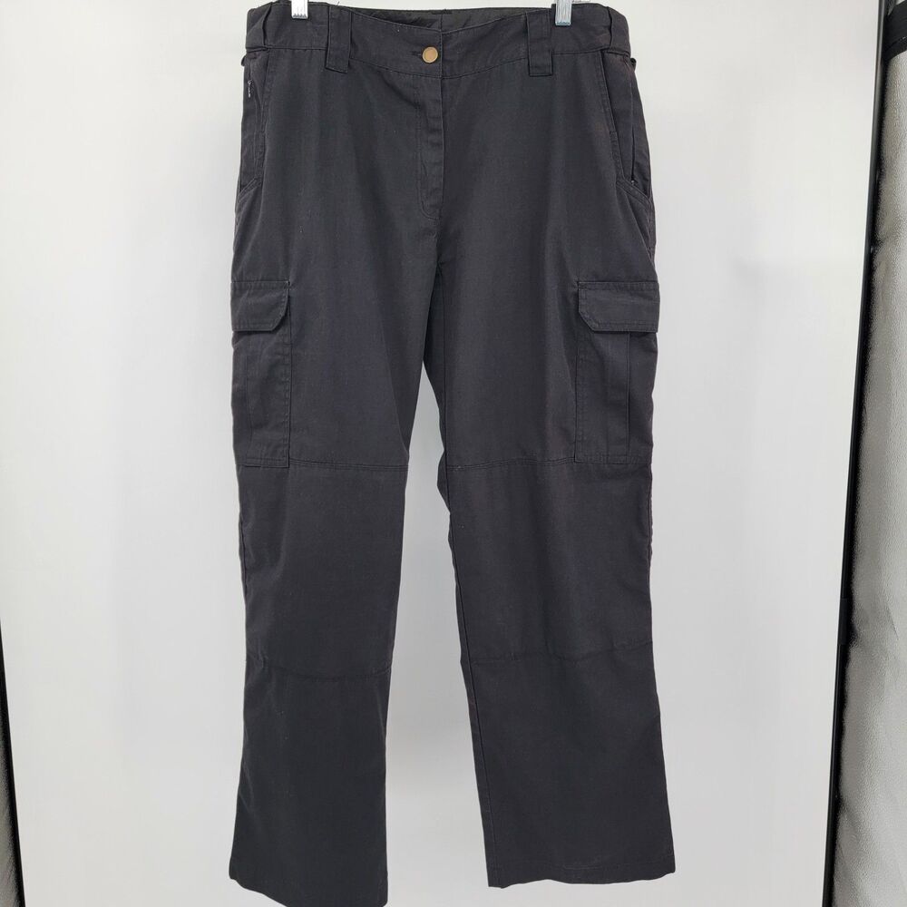 Galls Womens Black Rip-Stop Cargo Utility Boot Cut Reinforced Knees Pants 14/32